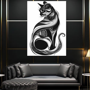 Black Drawing Cat Art | MusaArtGallery™