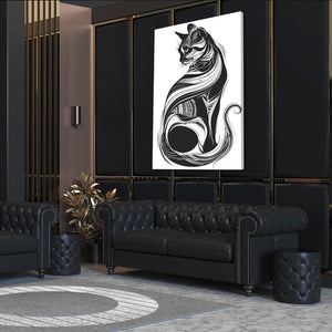 Black Drawing Cat Art | MusaArtGallery™