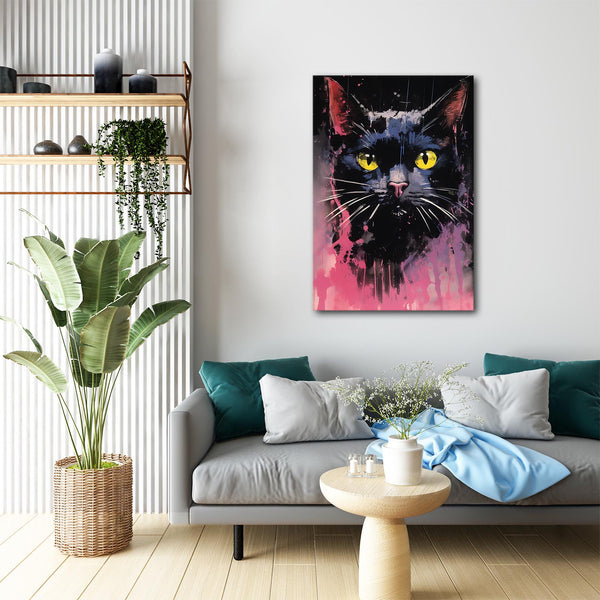 Black Face Cat Art | MusaArtGallery™