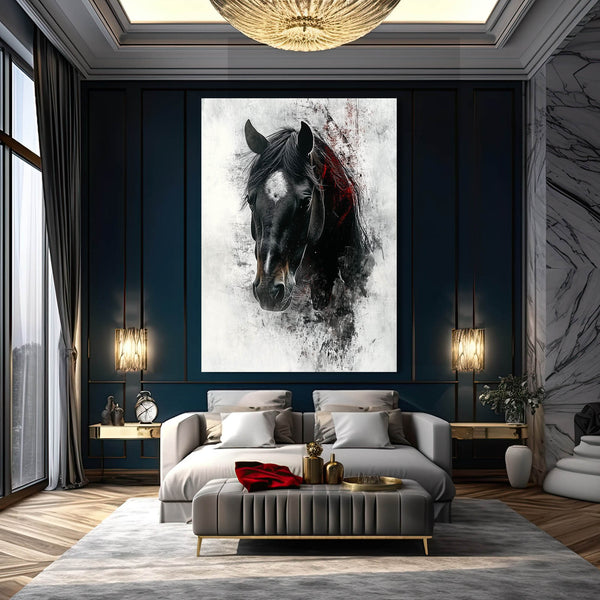 Black Head Horse Art