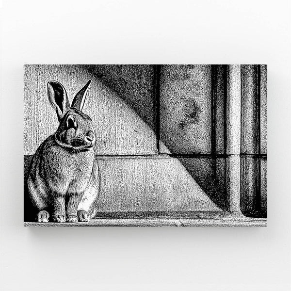 Black Horizontal Bunny Wall Art
