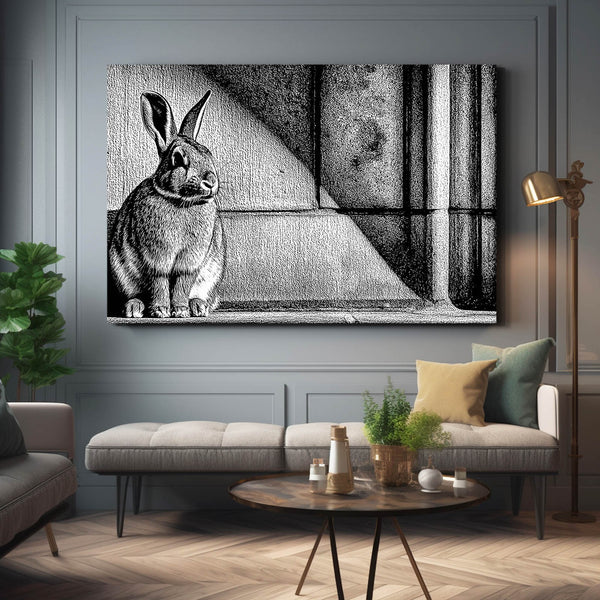 Black Horizontal Bunny Wall Art