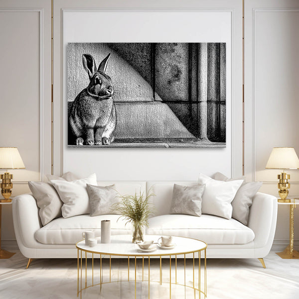 Black Horizontal Bunny Wall Art