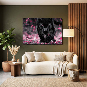 Black Panther Cherry Blossom Wall Art