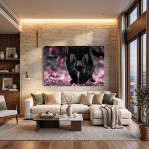 Black Panther Cherry Blossom Wall Art
