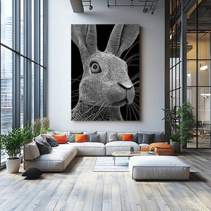Black Rabbit Canvas Wall Art