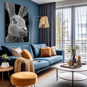 Black Rabbit Canvas Wall Art