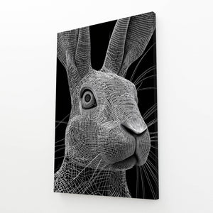 Black Rabbit Canvas Wall Art
