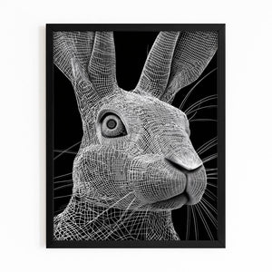 Black Rabbit Canvas Wall Art