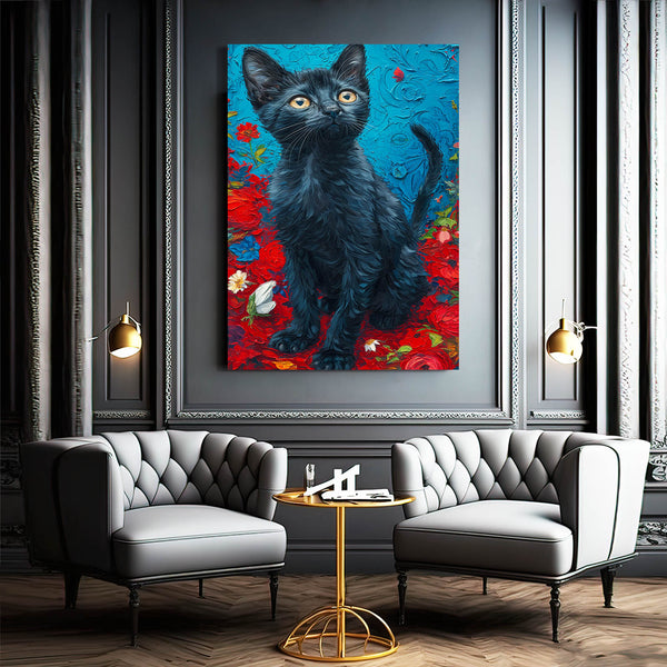 Black Small Cat Art | MusaArtGallery™