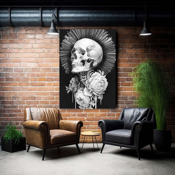 Black White Skull Wall Art  | MusaArtGallery™