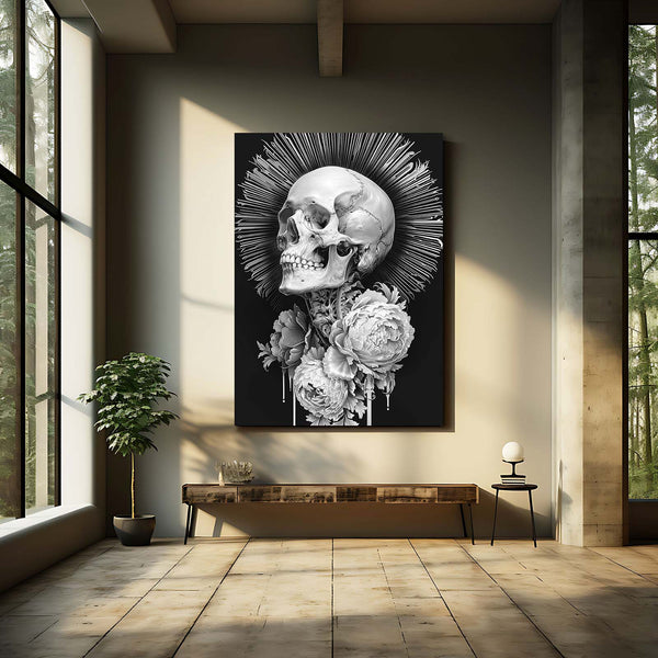 Black White Skull Wall Art  | MusaArtGallery™