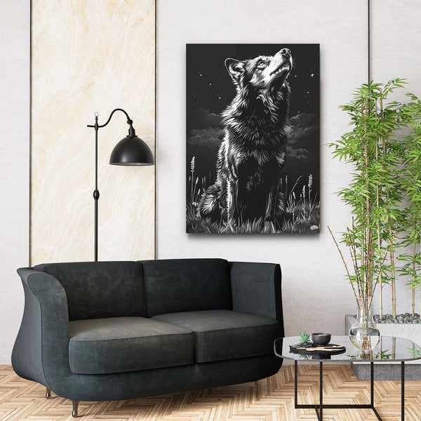 Black Wolf Canvas Art  | MusaArtGallery™