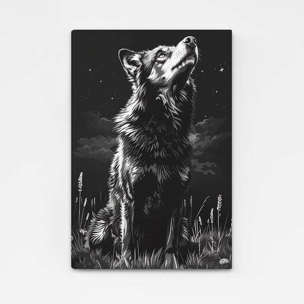 Black Wolf Canvas Art  | MusaArtGallery™