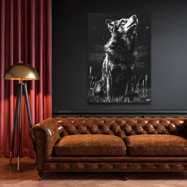 Black Wolf Canvas Art  | MusaArtGallery™