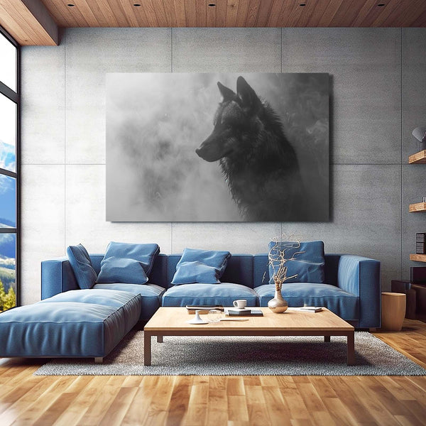 Black Wolf Fog Art  | MusaArtGallery™