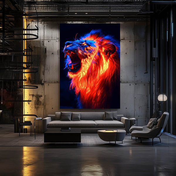 Blazing Roar Lion Wall Art | MusaArtGallery™