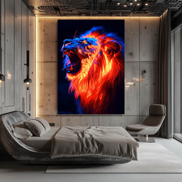 Blazing Roar Lion Wall Art | MusaArtGallery™