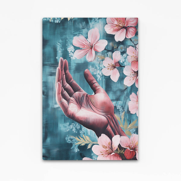 Blossoming Hand Pink Abstract Art | MusaArtGallery™