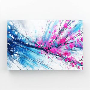 Blue Abstract Cherry Blossom Art