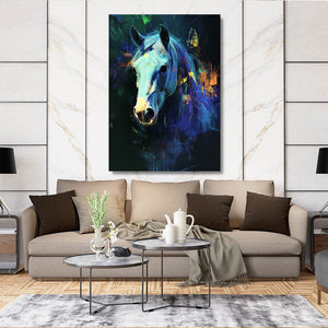 Blue Abstract Horse Art