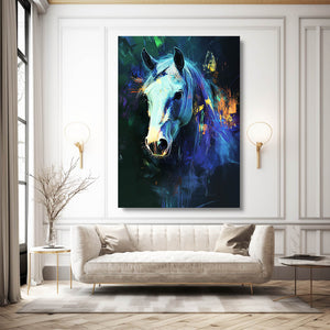 Blue Abstract Horse Art