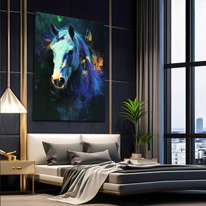 Blue Abstract Horse Art