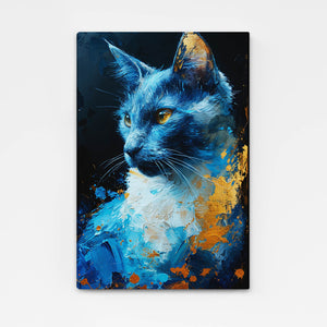 Blue Acrylic Cat Wall Art | MusaArtGallery™