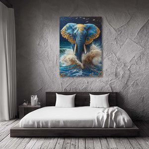 Blue and Gold Art Elephant | MusaArtGallery™