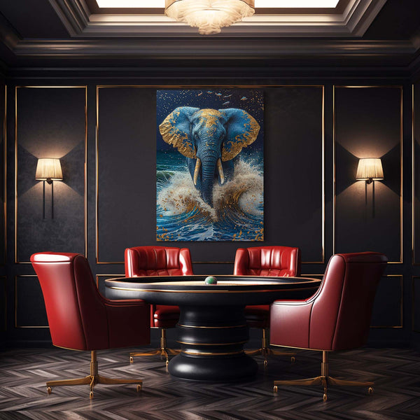Blue and Gold Art Elephant | MusaArtGallery™