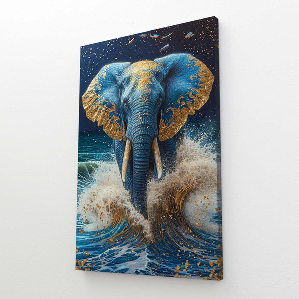 Blue and Gold Art Elephant | MusaArtGallery™
