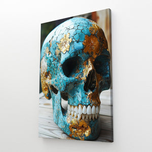 Blue and gold Skull Art | MusaArtGallery™