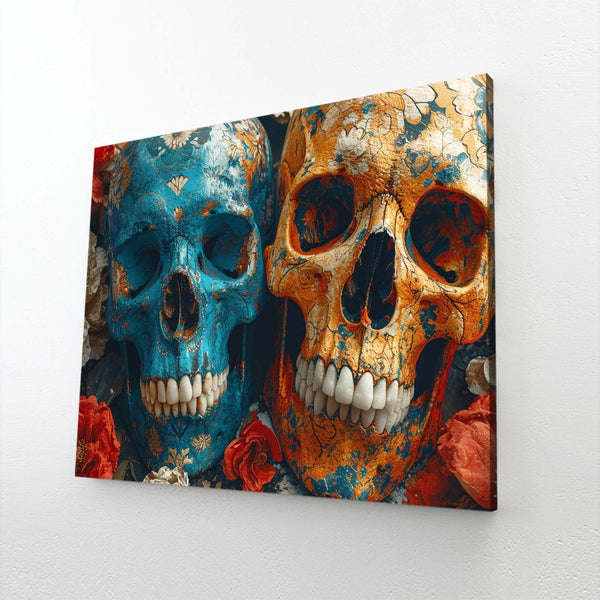 Blue and Orange Skull Art | MusaArtGallery™