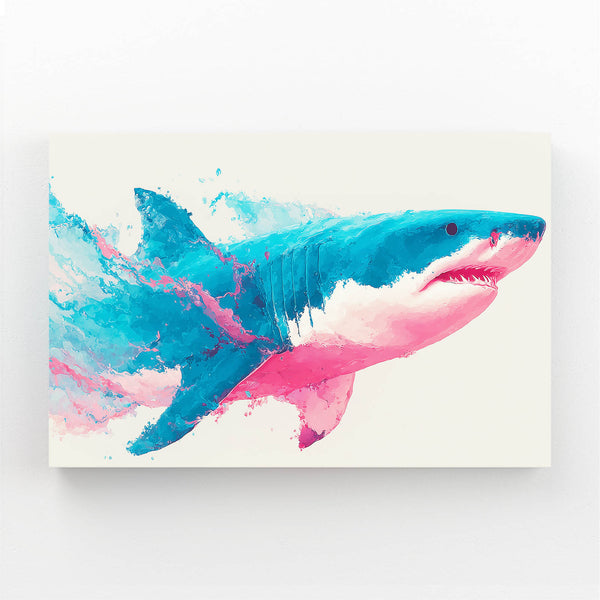 Blue And Pink Shark Art