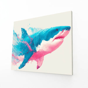 Blue And Pink Shark Art