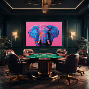 Blue And Pink Wall Art Elephant | MusaArtGallery™