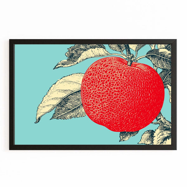 Blue And Red Apple Wall Art