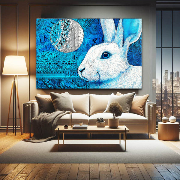 Blue Bunny Print