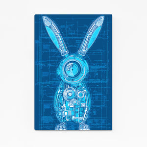 Blue Bunny Rabbit Wall Artwork