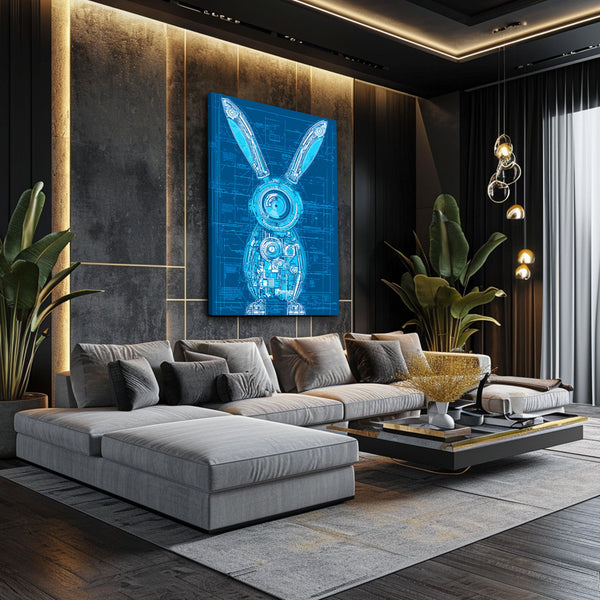 Blue Bunny Rabbit Wall Artwork