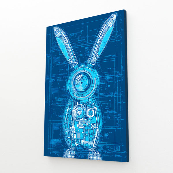 Blue Bunny Rabbit Wall Artwork