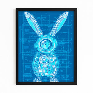 Blue Bunny Rabbit Wall Artwork