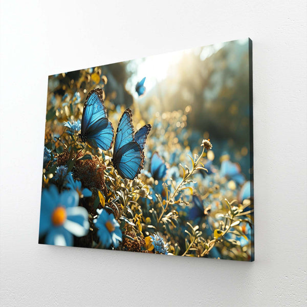 Blue Butterfly Canvas Wall Art | MusaArtGallery™