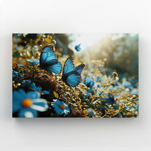 Blue Butterfly Canvas Wall Art | MusaArtGallery™