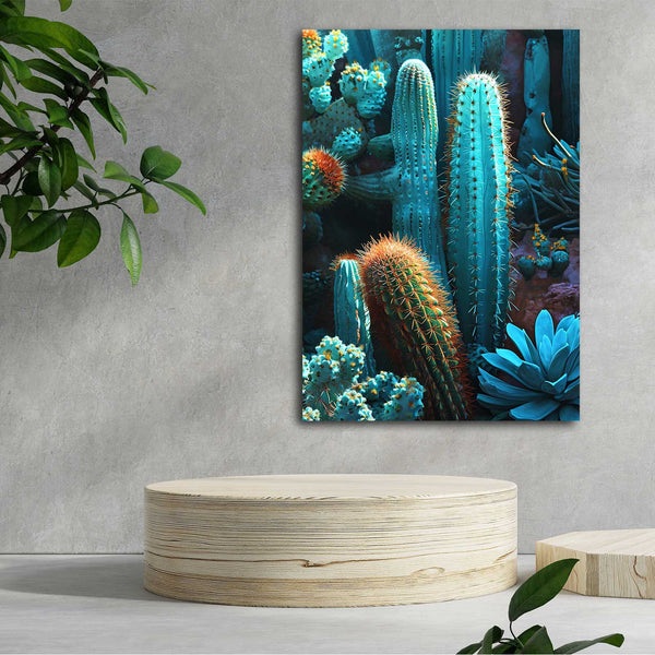 Blue Cactus Wall Art | MusaArtGallery™