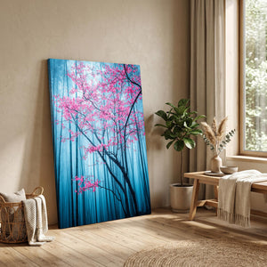 Blue Cherry Blossom Forest Wall Art