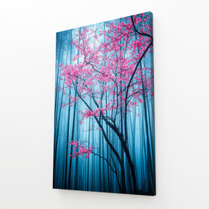 Blue Cherry Blossom Forest Wall Art