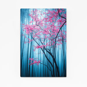 Blue Cherry Blossom Forest Wall Art