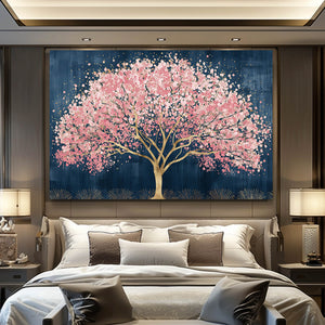 Blue Cherry Blossom Tree Wall Art