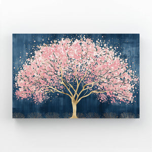 Blue Cherry Blossom Tree Wall Art